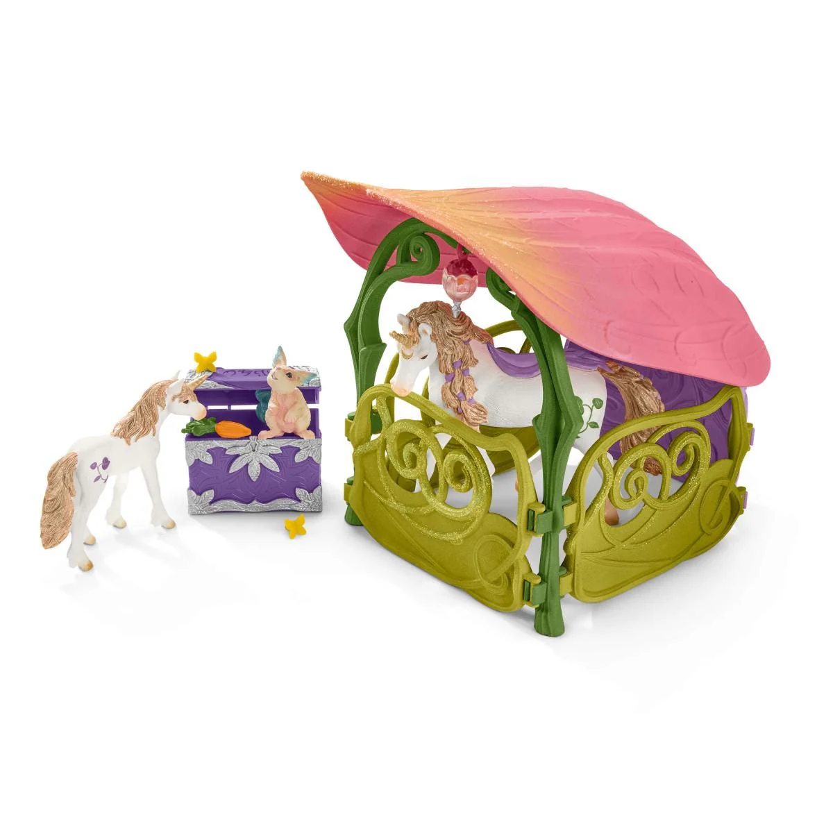 Glinsterend bloemenhuis met eenhoorns, meer en stal - Image 3